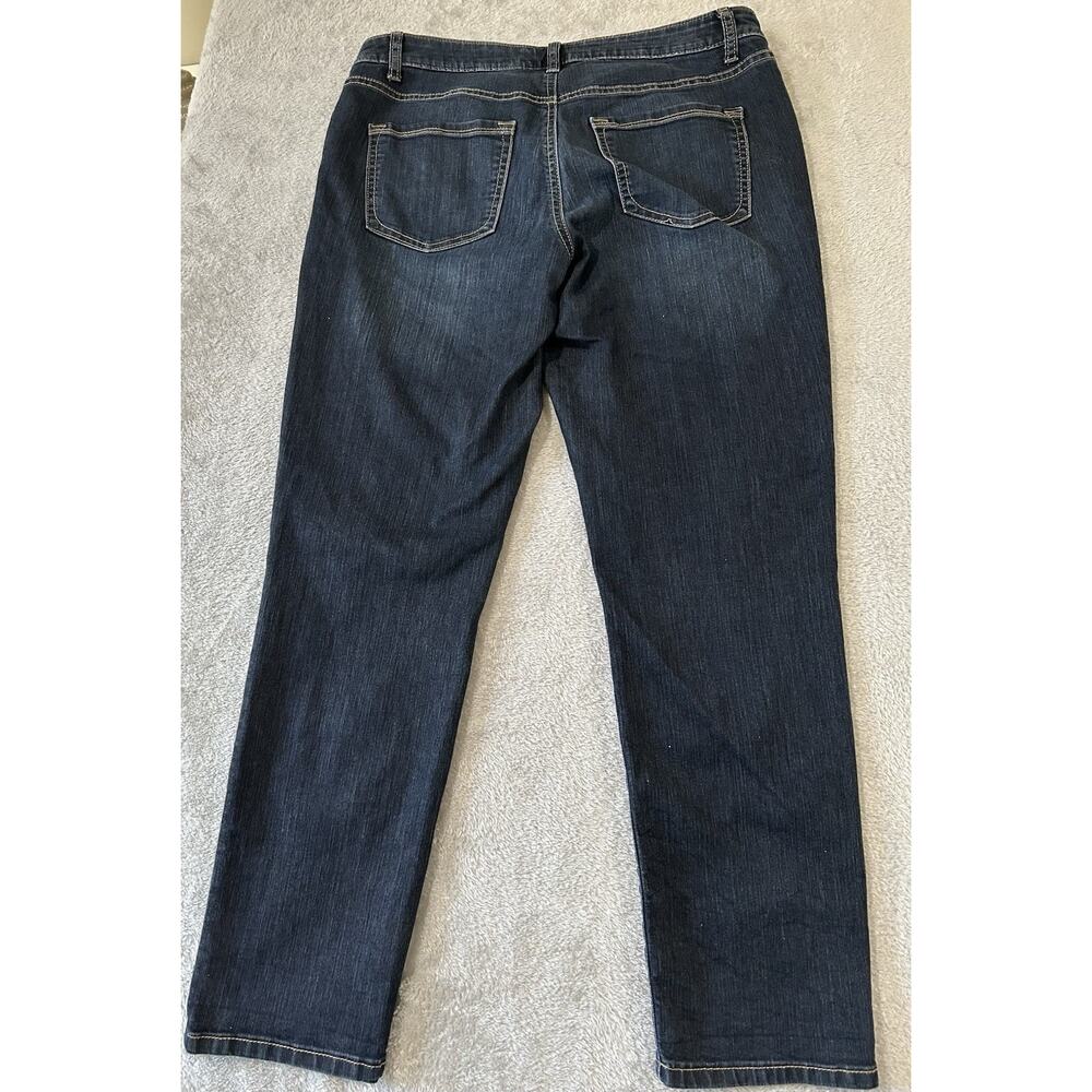 Apt. 9 Jeans Straight Capri Mid Rise Blue Denim Dark Wash Womens sz 10 - Picture 6 of 6